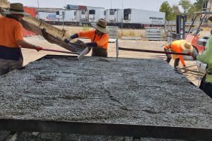 Durawall pouring concrete into sleeper moulds manufacturing process