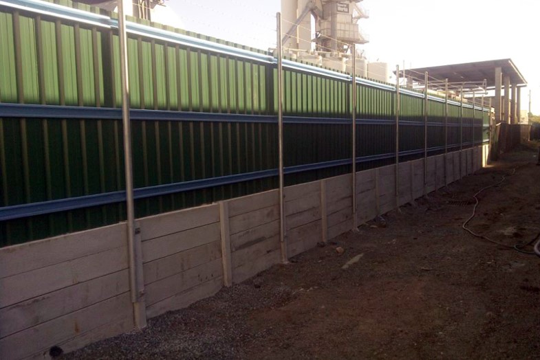 Durawall retaining wall industrial site asphalt plant
