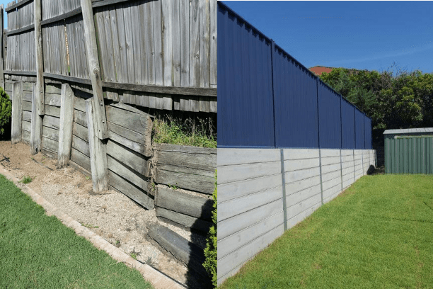 Durawall retaining wall before and after photos
