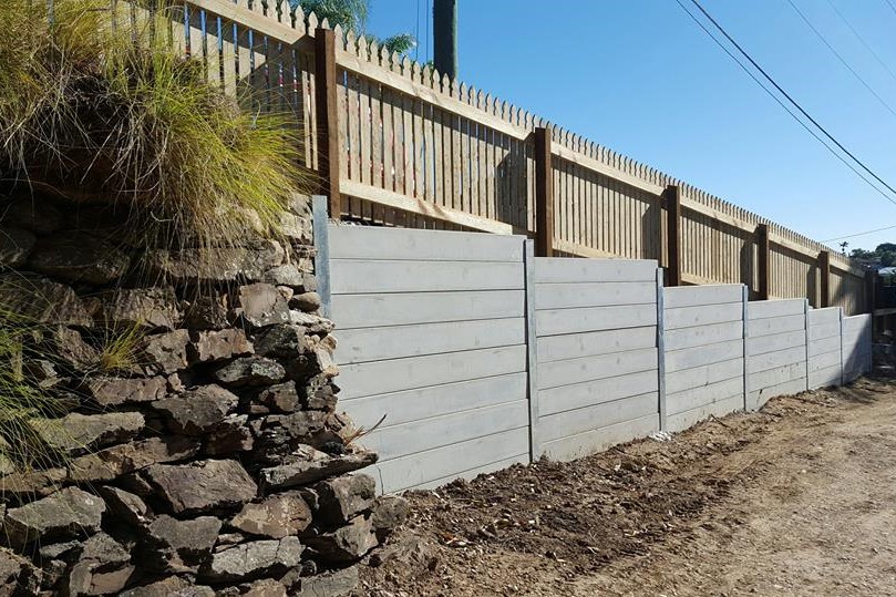Durawall retaining wall replacement of block wall after photo