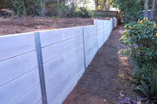 Durawall retaining wall replacement of koppers logs at Manly after photo