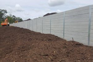 Durawall concrete sleeper retaining wall subdivision in Caboolture