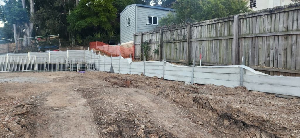 Durawall concrete retaining wall in Tarragindi after photo