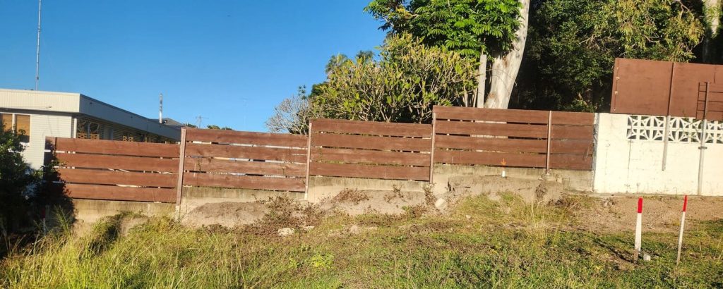 Durawall concrete retaining wall in Tarragindi before photo