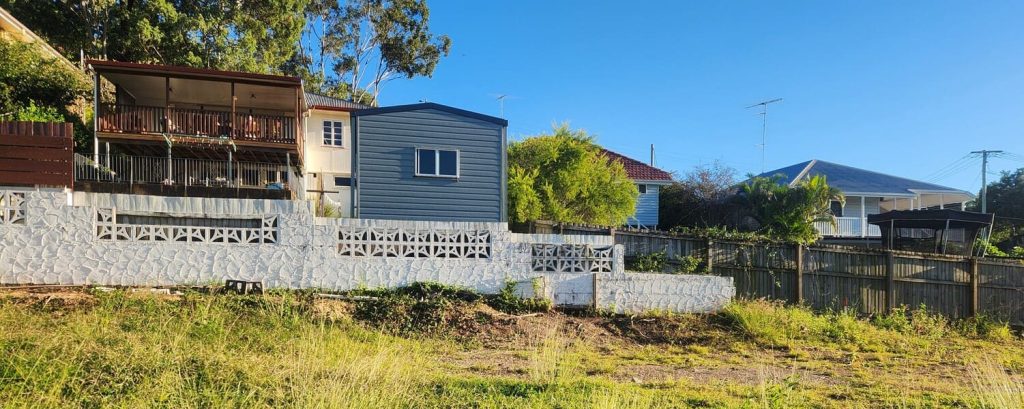 Durawall concrete retaining wall in Tarragindi before photo