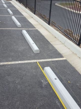 Durawall concrete wheelstops installed in car park